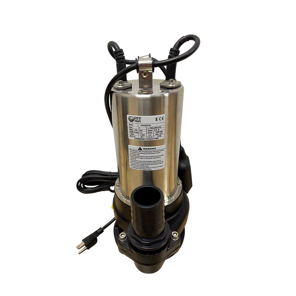 BOMBA DE AGUAS RESIDUALES VORTEX 1HP PFP C/BOYA SOLIDOS 220V/60Hz PFPQDR750 HF/INOX